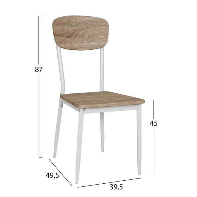 Комплект 5 части маса Sonoma с бели крака и столове Sonoma с бели крака 110x70x76 cm
