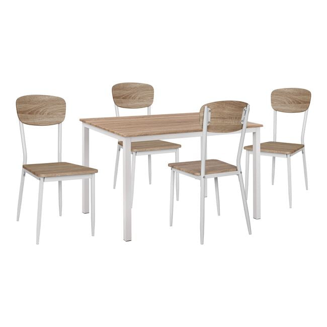 Комплект 5 части маса Sonoma с бели крака и столове Sonoma с бели крака 110x70x76 cm