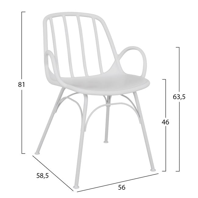 Комплект 5 части с маса 120x80x75.50 и столове Полипропилен Бял цвят