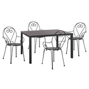 Комплект 5 части с маса алуминий 140x80x75.5 и столове Amore Сив цвят