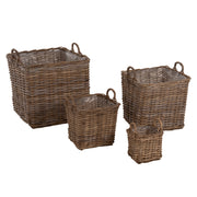 ДЕКОРАТИВНИ КОШНИЦИ KATER 4 ЧАСТИ КУБУ РАТАН В СИВО 52x52x50-57Hсм.