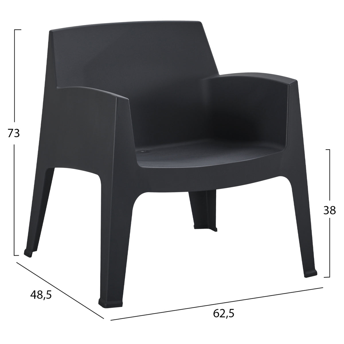 ЛАУНДЖ КОМПЛЕКТ 3 ЧАСТИ SLEEK ЧЕРЕН ПОЛИПРОПИЛЕН