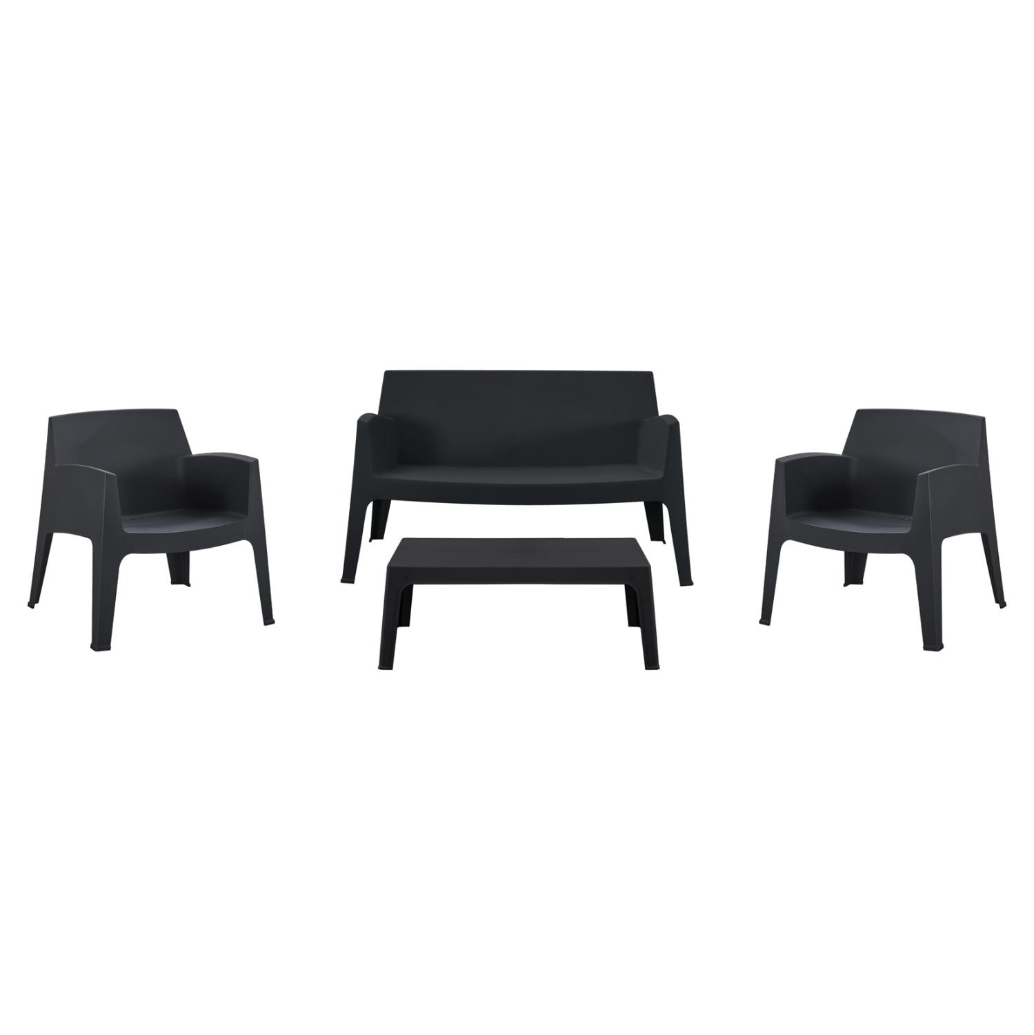 ЛАУНДЖ КОМПЛЕКТ 4 ЧАСТИ SLEEK ПОЛИПРОПИЛЕН В ЧЕРНО
