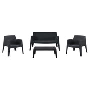 ЛАУНДЖ КОМПЛЕКТ 4 ЧАСТИ SLEEK ПОЛИПРОПИЛЕН В ЧЕРНО
