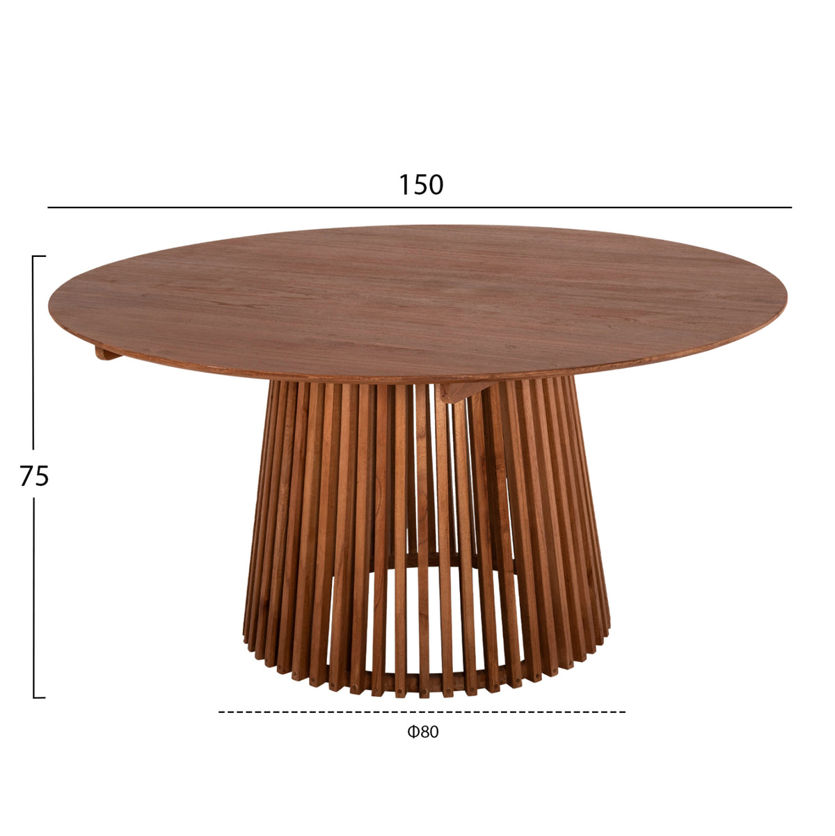 ТРАПЕЗЕН КОМПЛЕКТ 5ЧАСТИ FARLEY КРЪГЛА МАСА Φ150см. И 4 ТРАПЕЗНИ СТОЛА