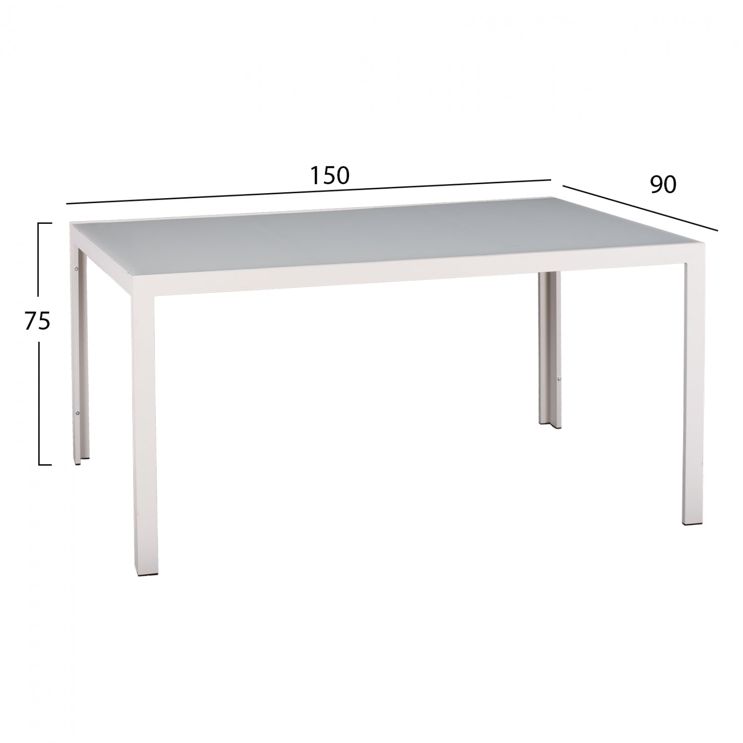 Комплект трапезария 5 части маса 150x90 и алуминиеви столове с Polywood бели