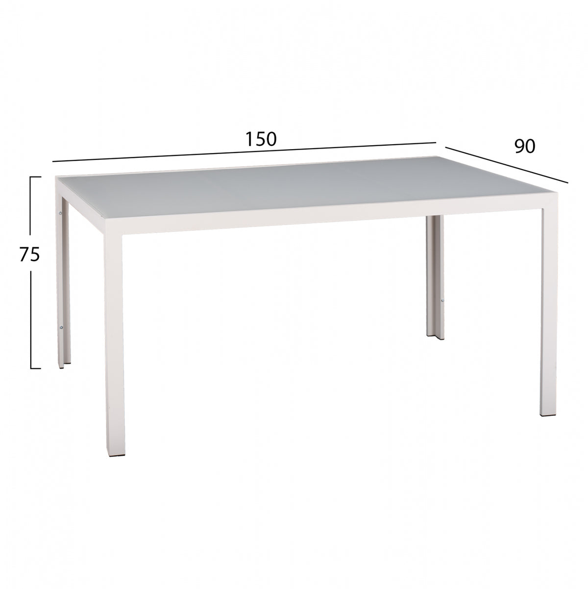 Комплект трапезария 5 части маса 150x90 и алуминиеви столове с Polywood бели
