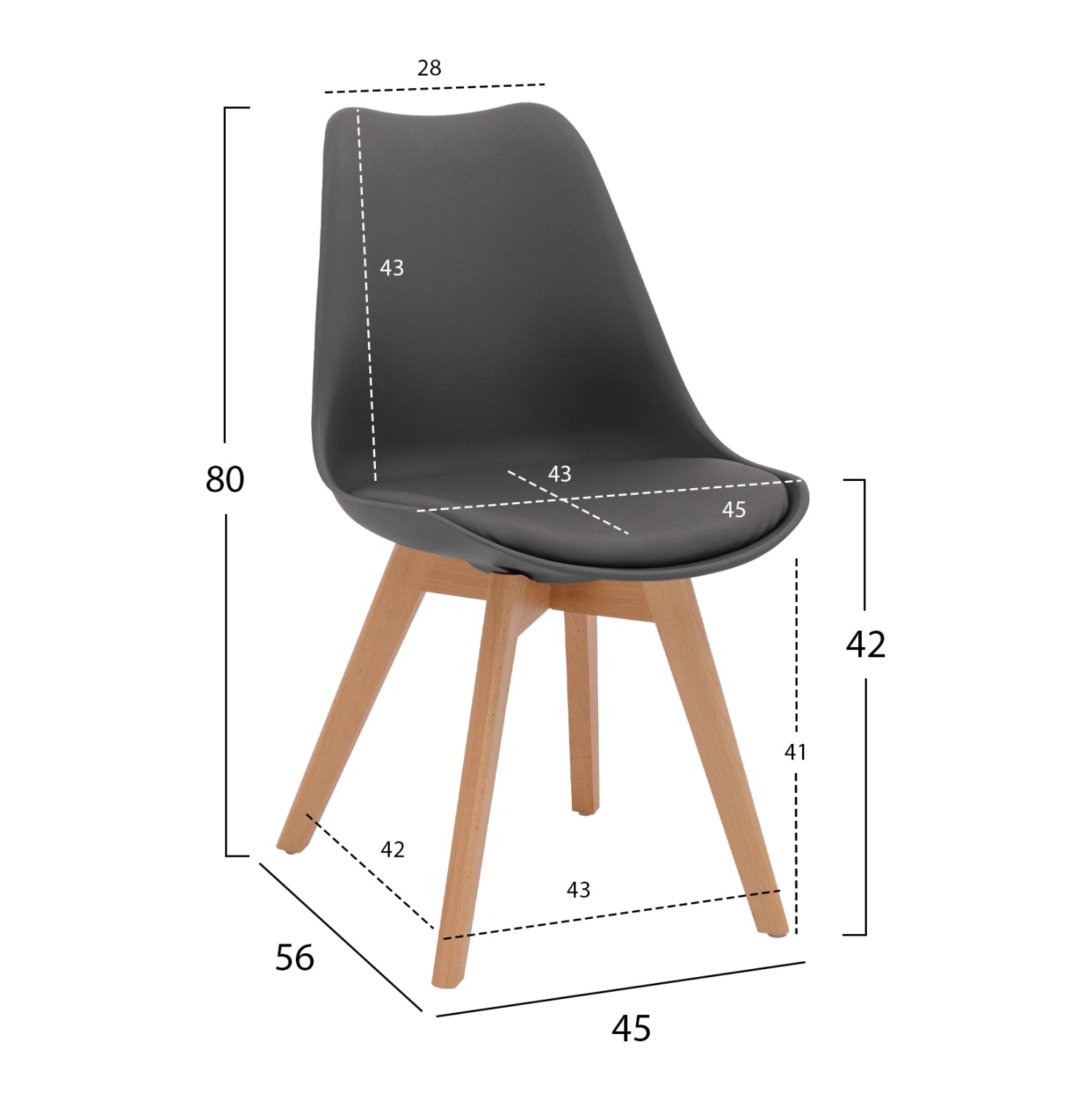 Комплект трапезна маса 5 части Ø90x74 см и 4 стола VEGAS сиви