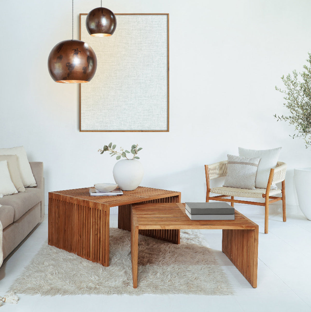 КОМПЛЕКТ 2 КАФЕНЕТА NYA ОТ ТИКОВА ДЪРВО В ЕСТЕСТВЕН ЦВЯТ 86x79x46Hсм.