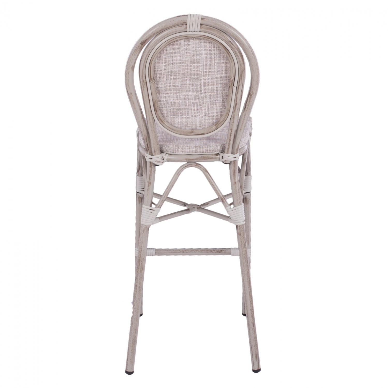 Пейка Алуминий Bamboo Look Бяла патина с текстил 47x61x115см
