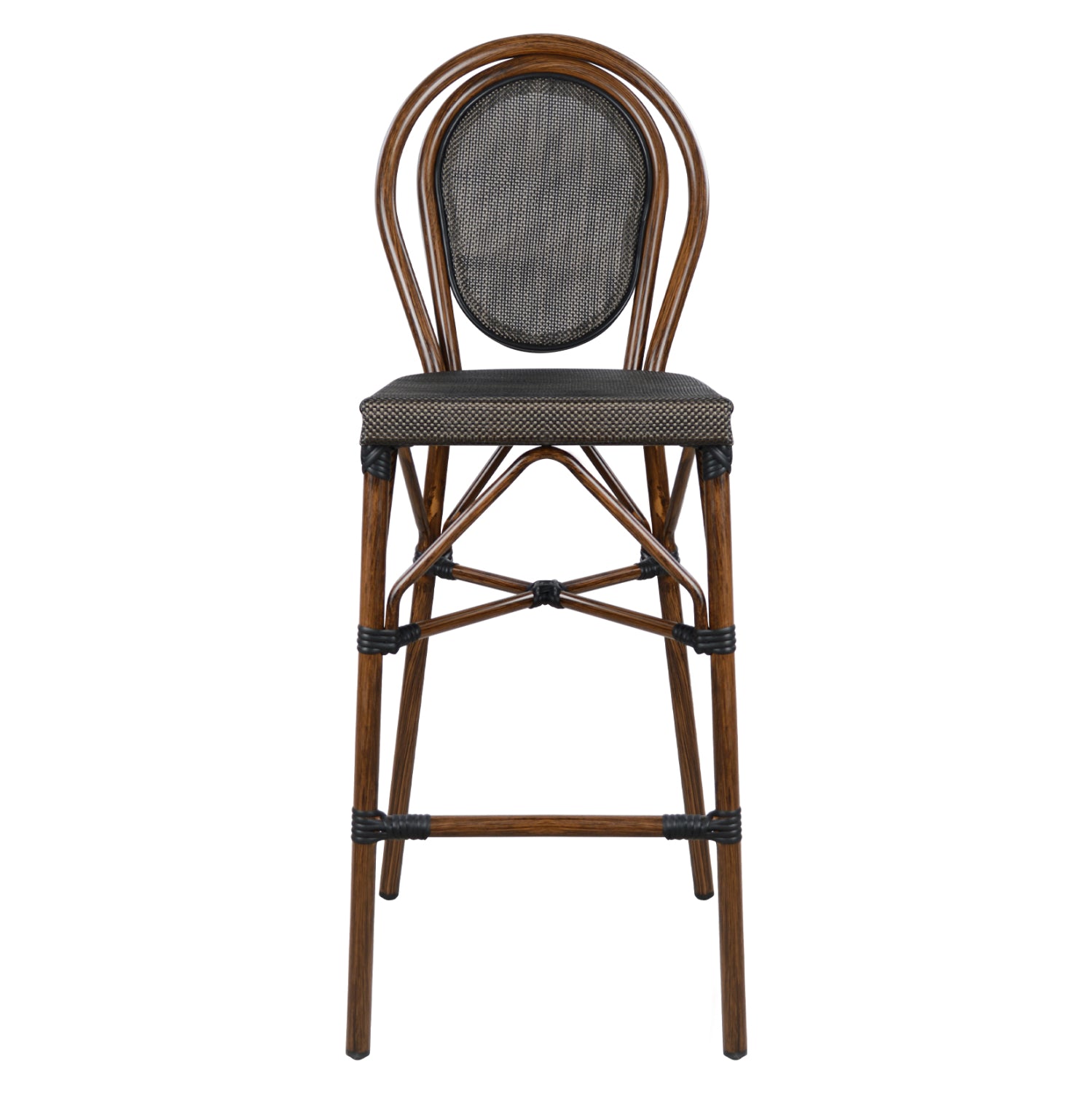 АЛУМИНИЕВ СТОЛ AZARIA BAMBOO LOOK КАФЯВ С ТЕКСТИЛЕН 44x52x115H см