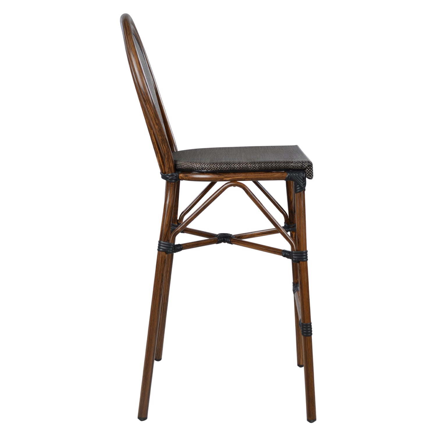 АЛУМИНИЕВ СТОЛ AZARIA BAMBOO LOOK КАФЯВ С ТЕКСТИЛЕН 44x52x115H см