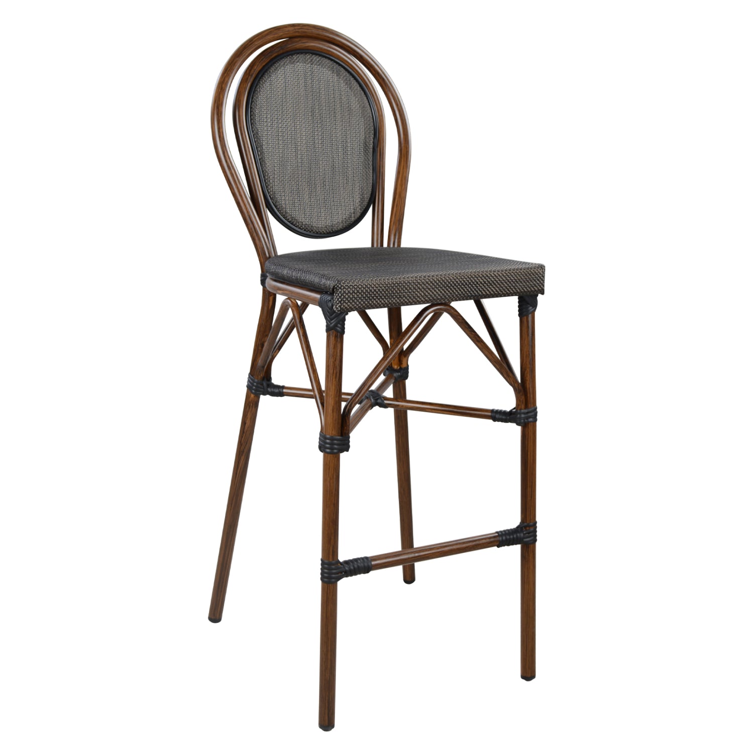 АЛУМИНИЕВ СТОЛ AZARIA BAMBOO LOOK КАФЯВ С ТЕКСТИЛЕН 44x52x115H см