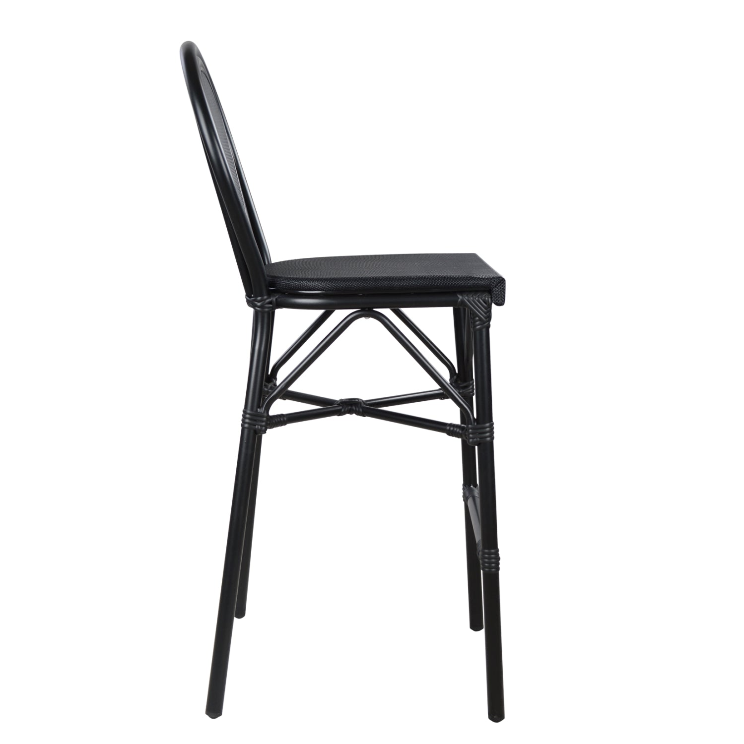 АЛУМИНИЕВ СТОЛ FB95060 BAMBOO LOOK ЧЕРЕН С ТЕКСТИЛЕН 44x52x115H см