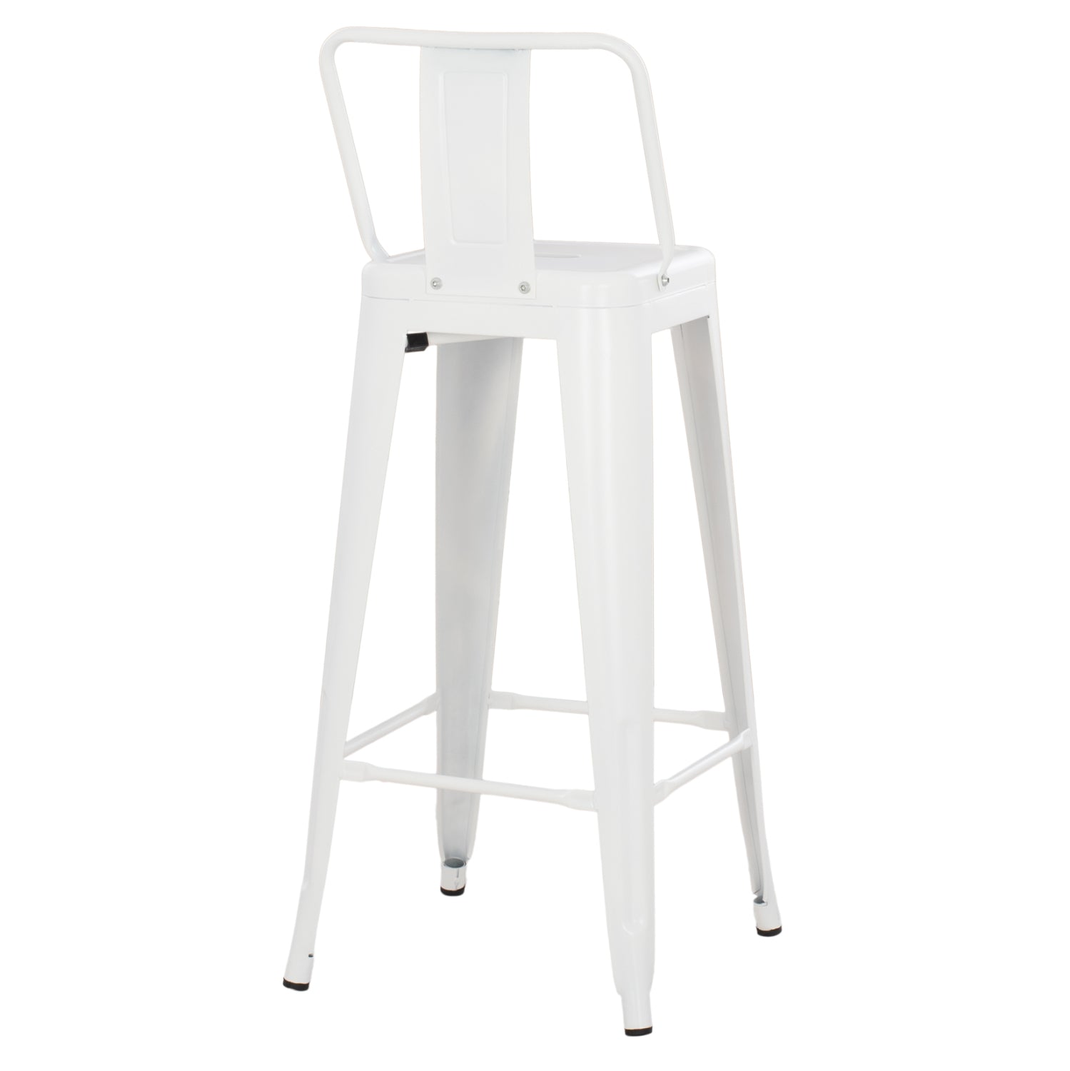 Бар стол с облегалка MELITA-PRO метал в матово бяло 42x42x100Hсм.