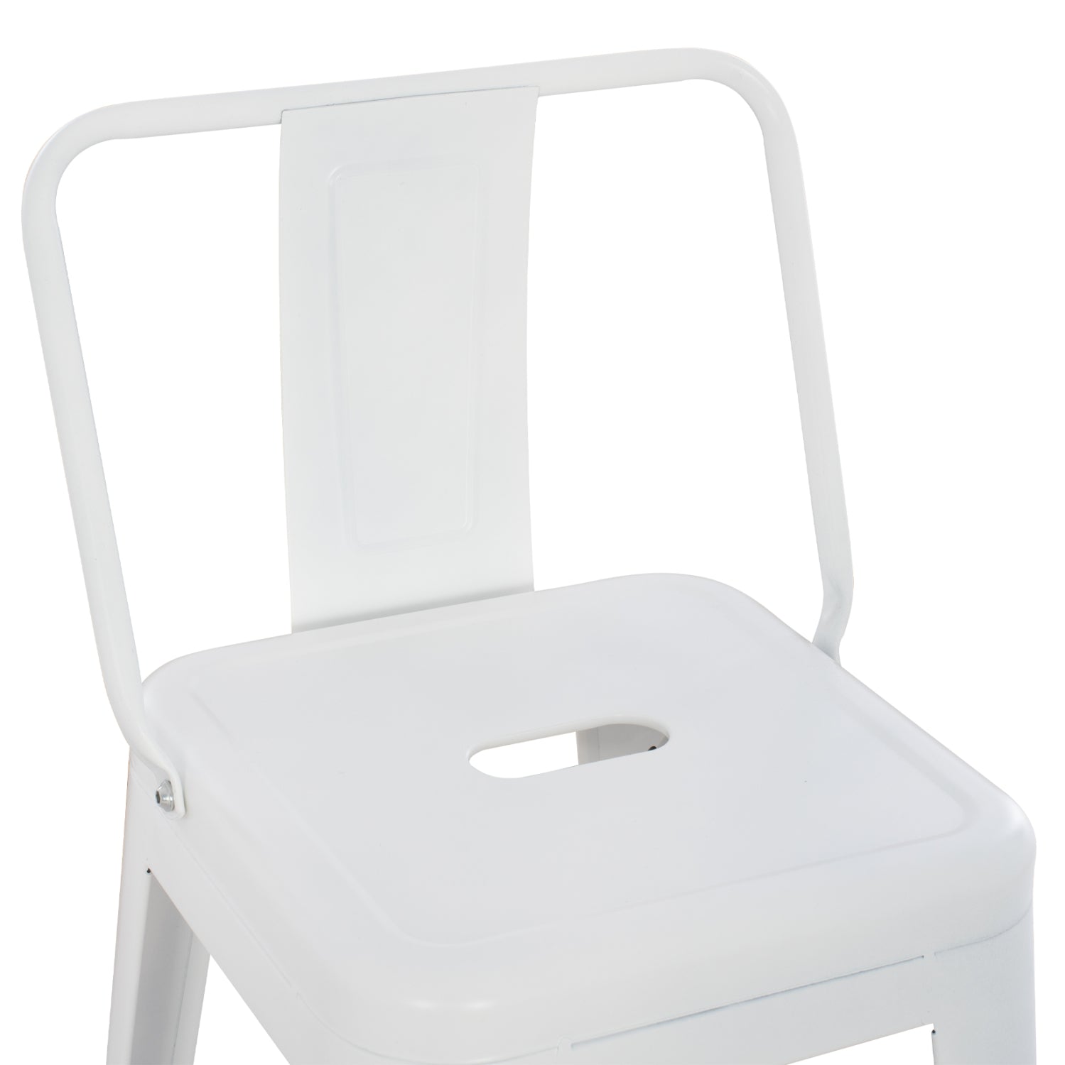 Бар стол с облегалка MELITA-PRO метал в матово бяло 42x42x100Hсм.