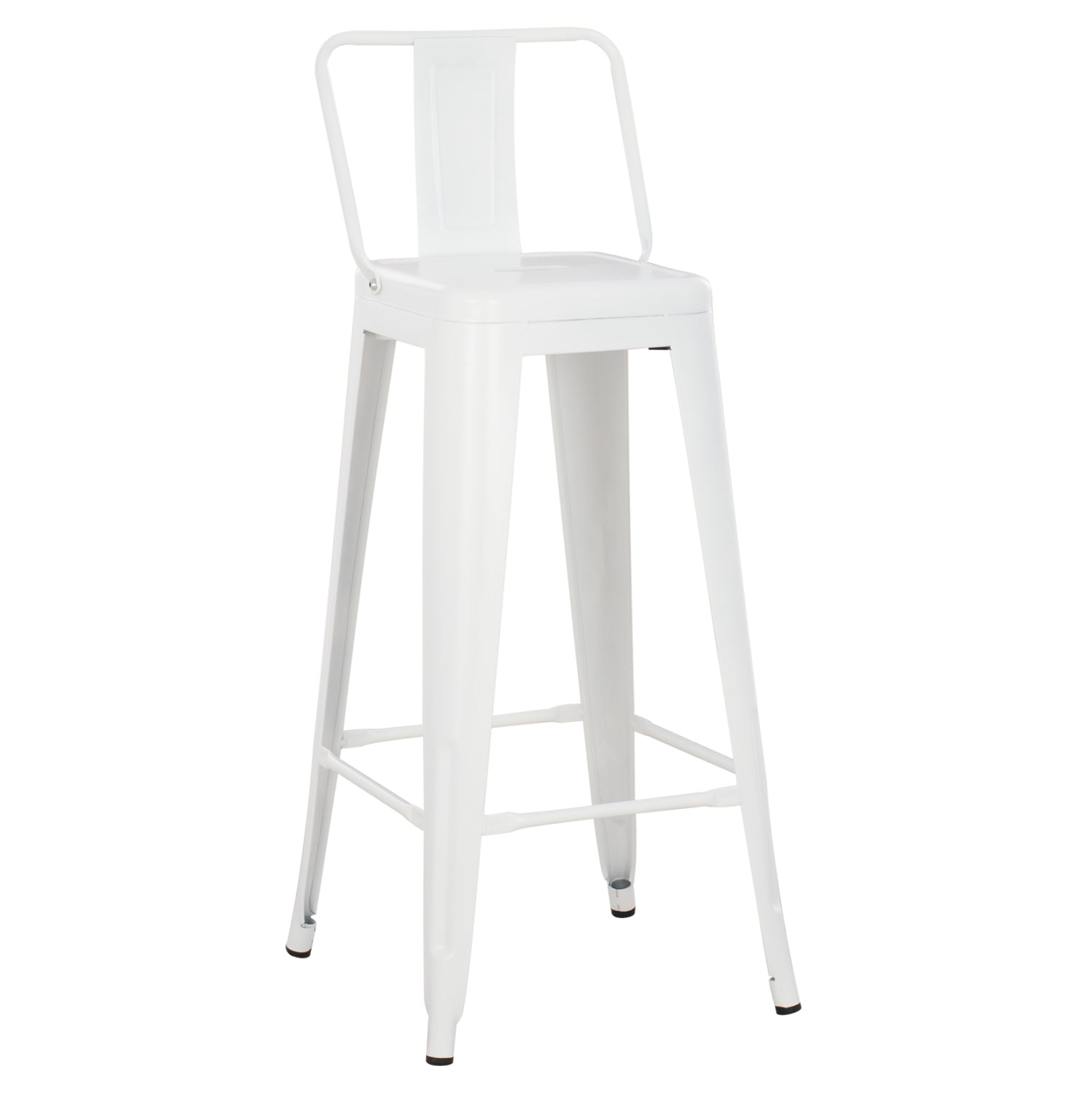 Бар стол с облегалка MELITA-PRO метал в матово бяло 42x42x100Hсм.