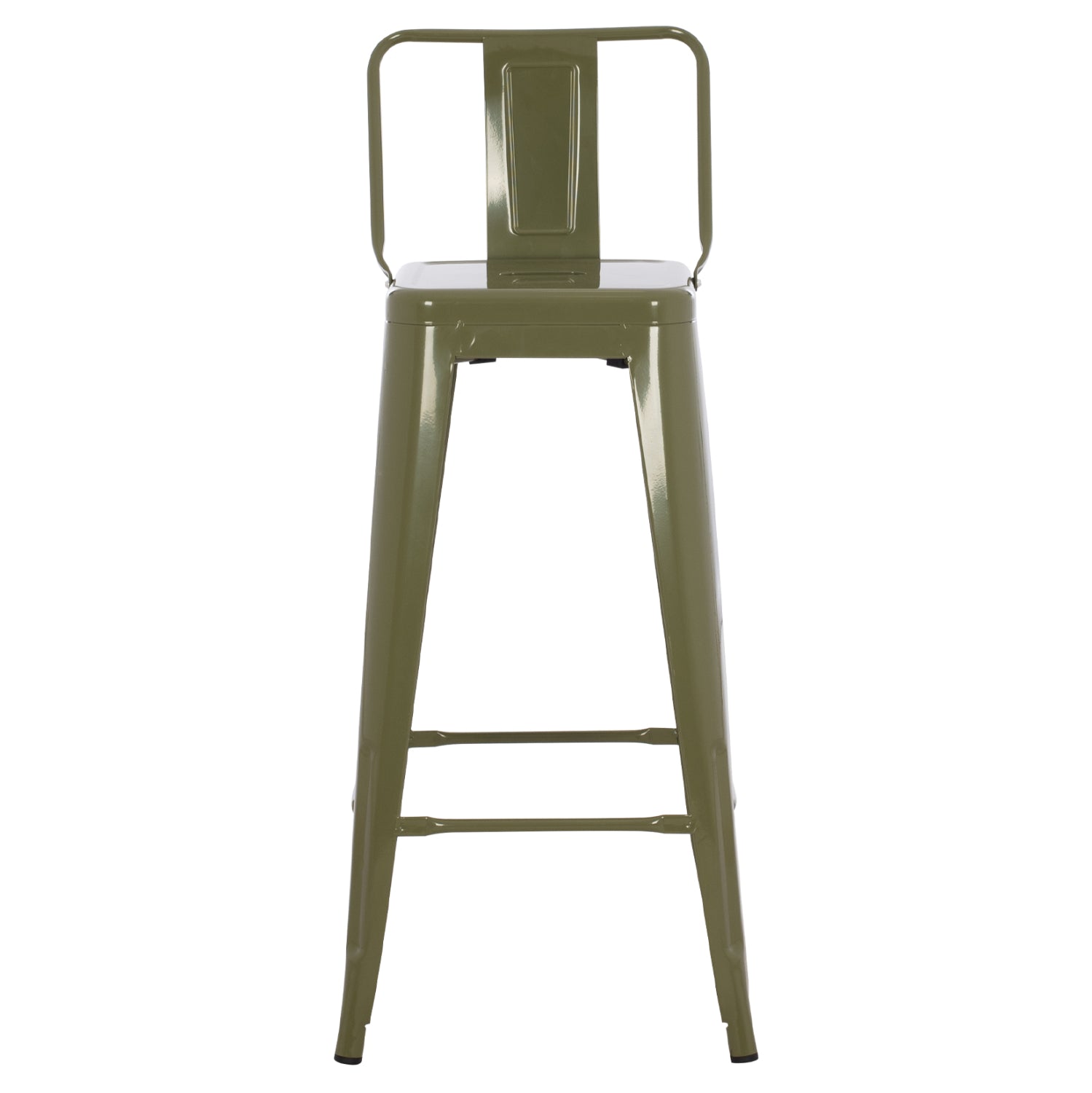 Бар стол с облегалка MELITA-PRO метал тъмнозелен маслинен 42x42x100Hсм.
