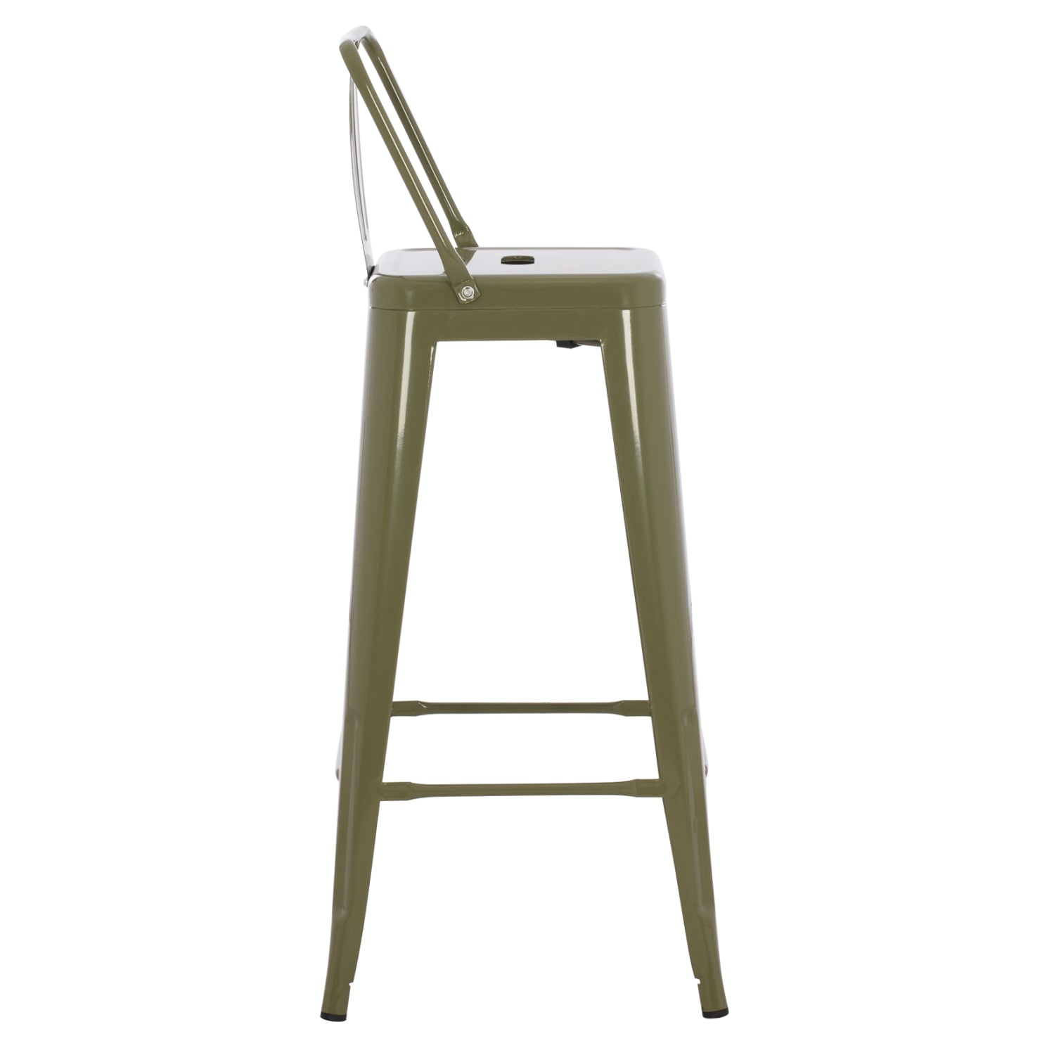 Бар стол с облегалка MELITA-PRO метал тъмнозелен маслинен 42x42x100Hсм.