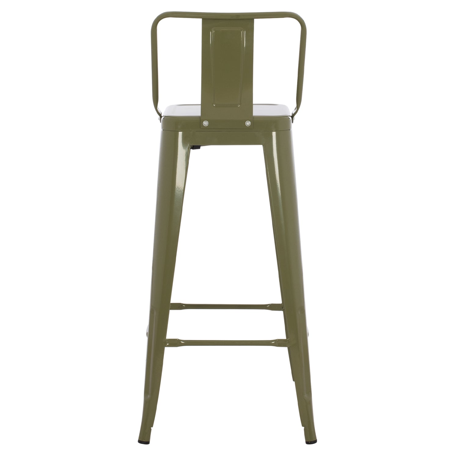 Бар стол с облегалка MELITA-PRO метал тъмнозелен маслинен 42x42x100Hсм.