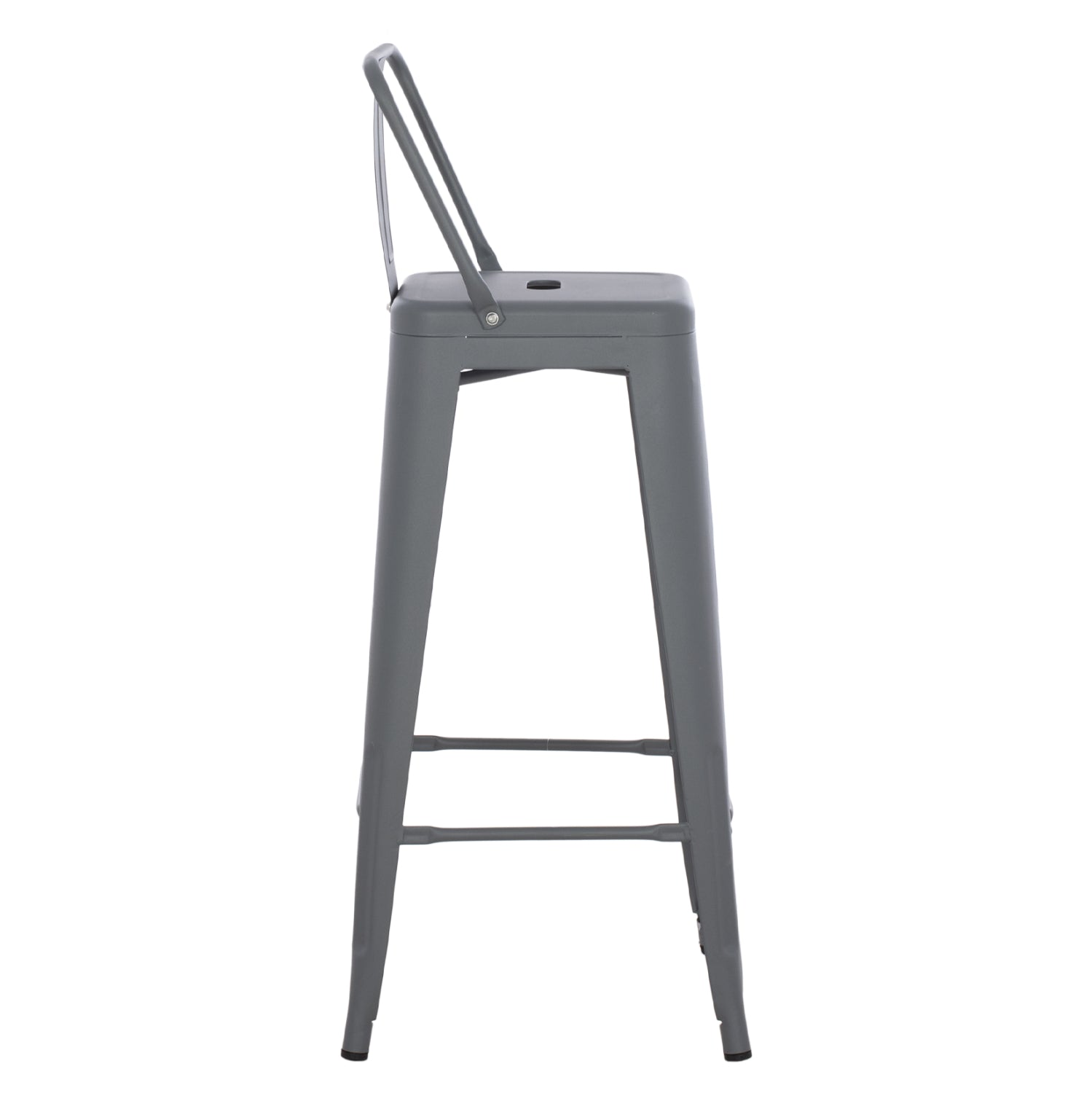 Бар стол с облегалка MELITA-PRO метал в сиво 42x42x100Hсм.