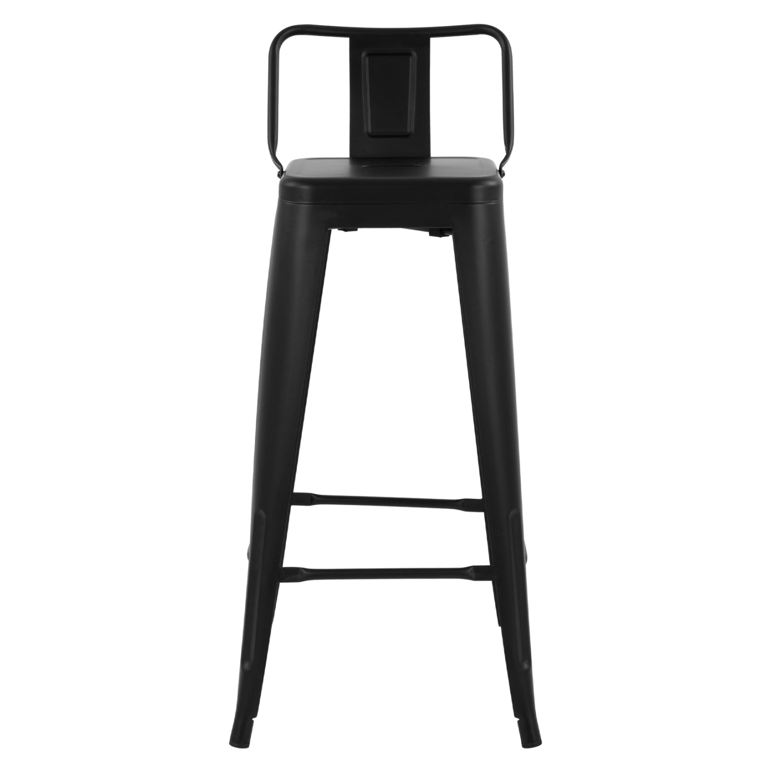 Бар стол Metallic Melita с облегалка Черен мат 43x43x95см