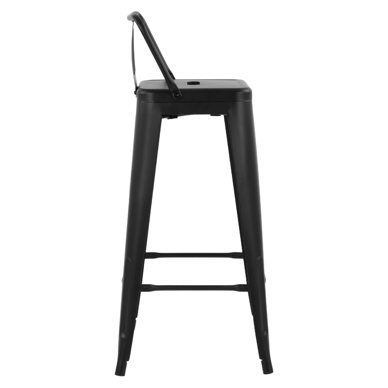 Бар стол Metallic Melita с облегалка Черен мат 43x43x95см