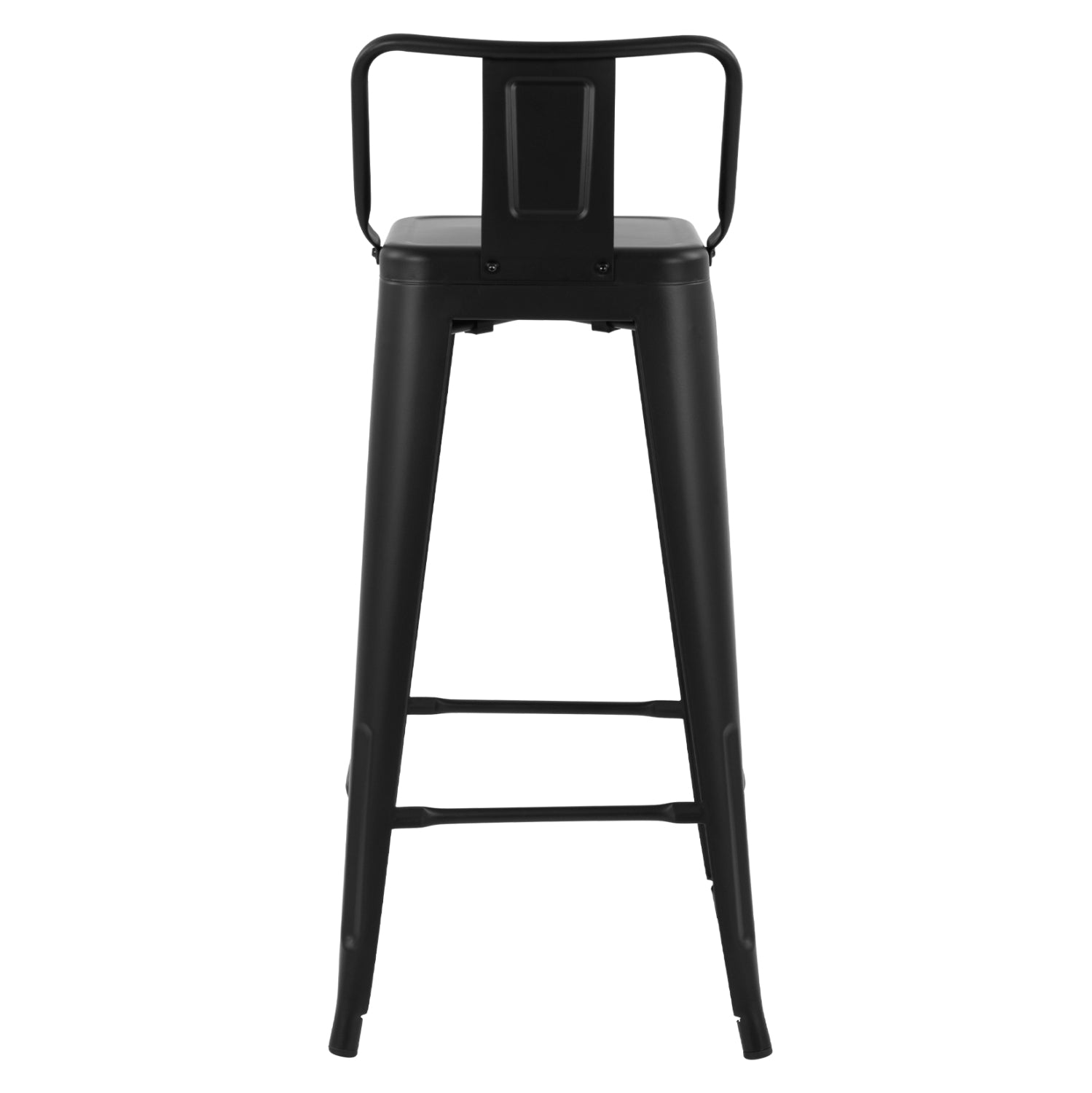Бар стол Metallic Melita с облегалка Черен мат 43x43x95см