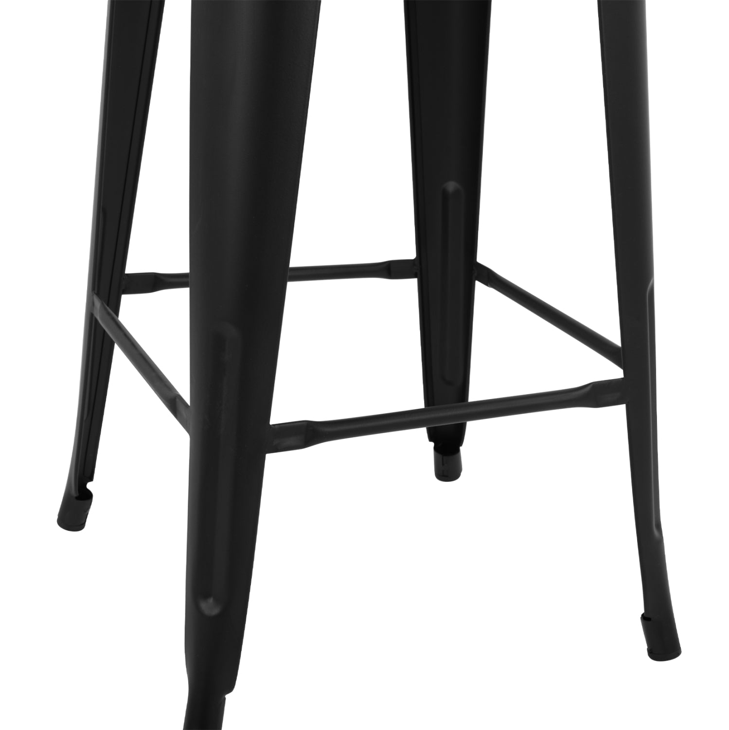 Бар стол Metallic Melita с облегалка Черен мат 43x43x95см