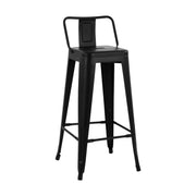 Бар стол Metallic Melita с облегалка Черен мат 43x43x95см