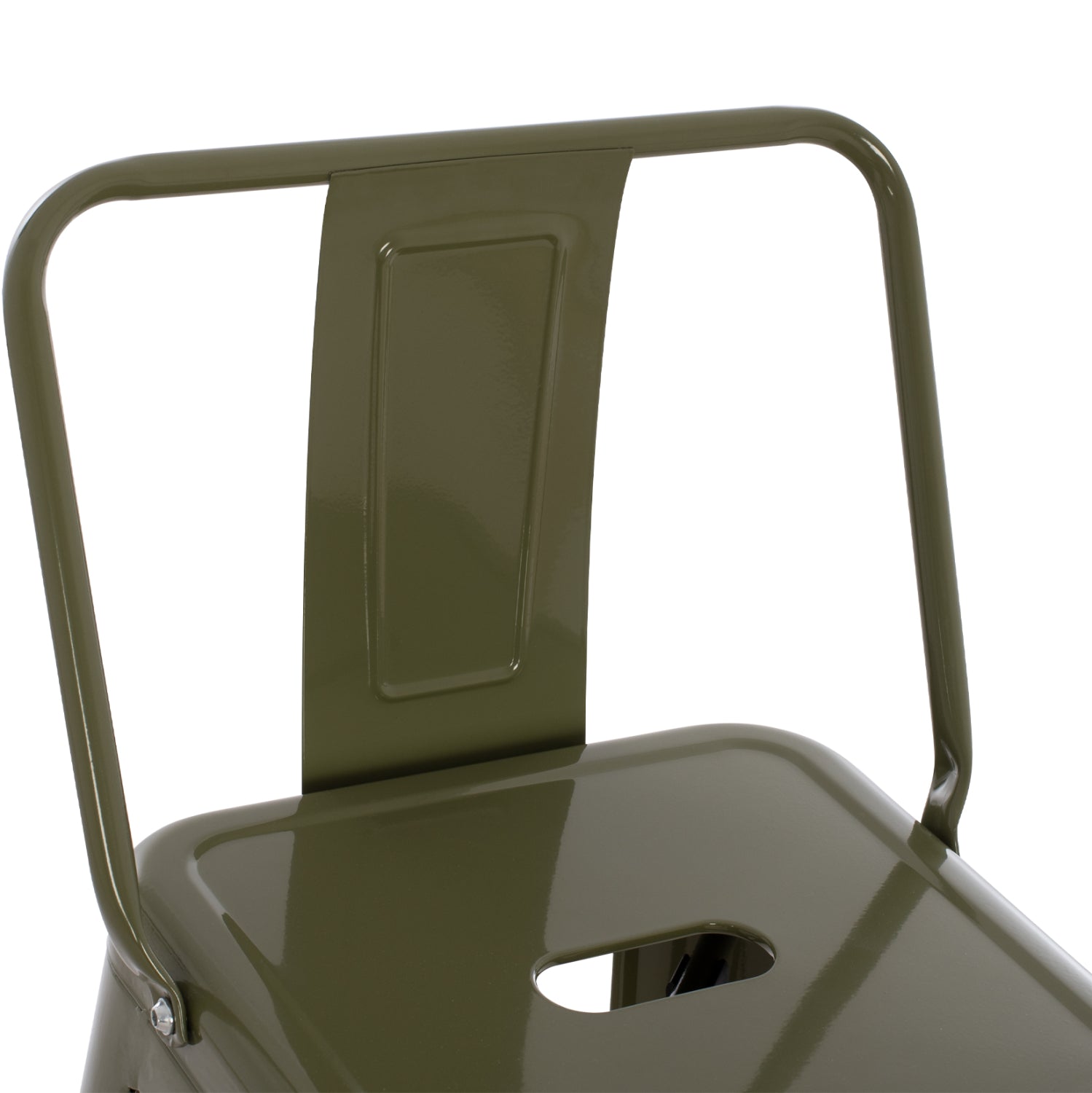 Метално бар столче MELITA с облегалка в тъмнозелен цвят Dark Olive Green 43x43x100см.