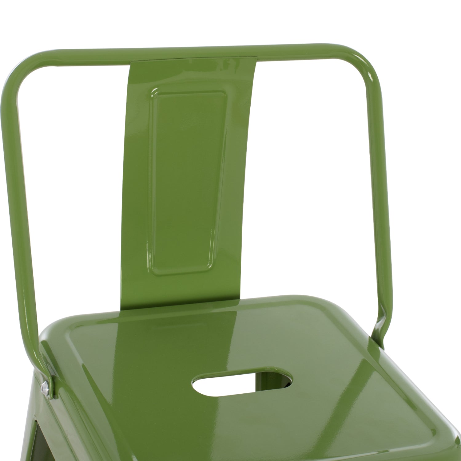 Метално бар столче MELITA с облегалка в светлозелен цвят Light Olive Green 43x43x100см.