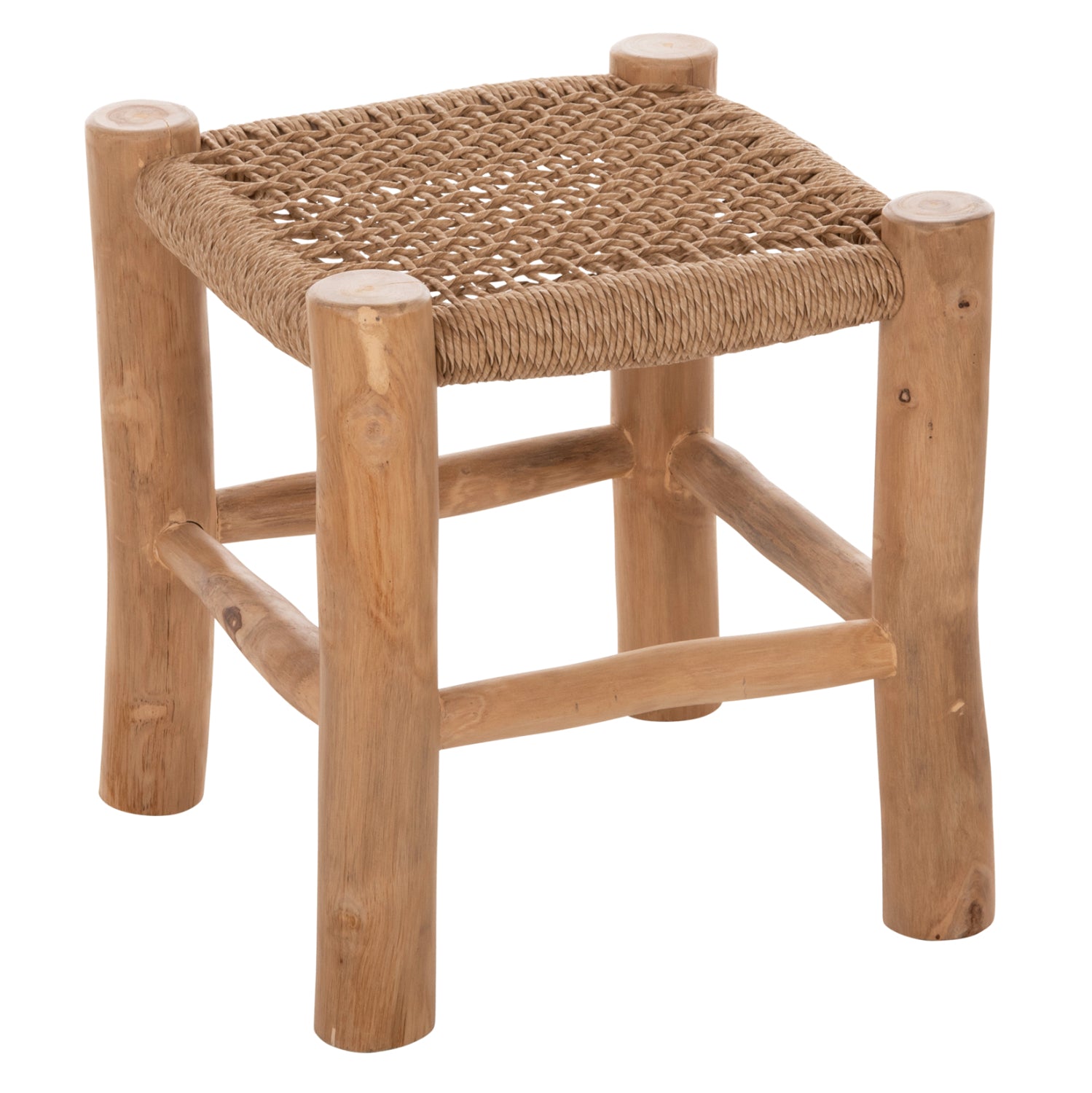 ПОДСТАВКА LONDER ТИКОВА ДЪРВЕСИНА И СИНТЕТИЧЕН РАТАН ЕСТЕСТВЕН 38x38x40.5Hсм.