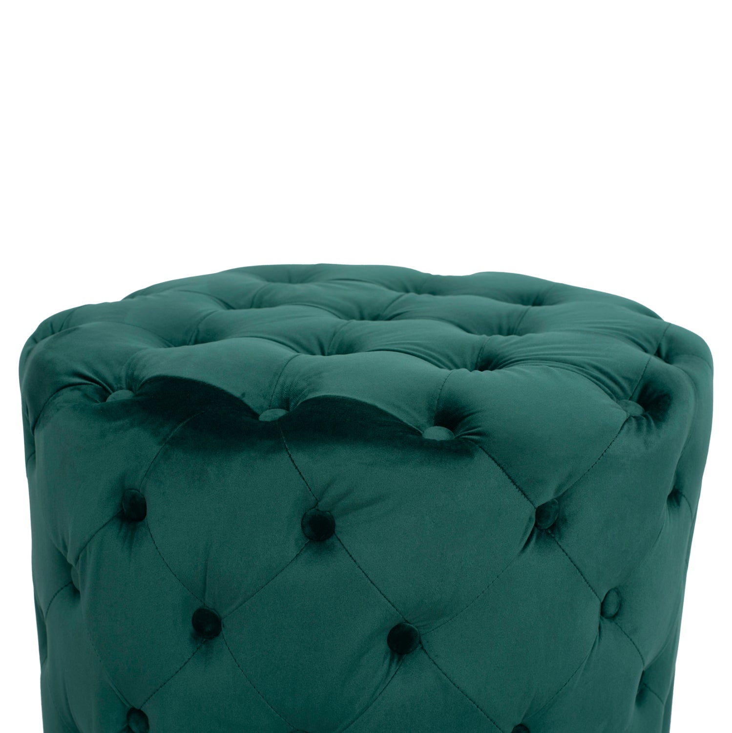 Велурен стол Kassie кипарисено зелен тип Chesterfield 60x43 см
