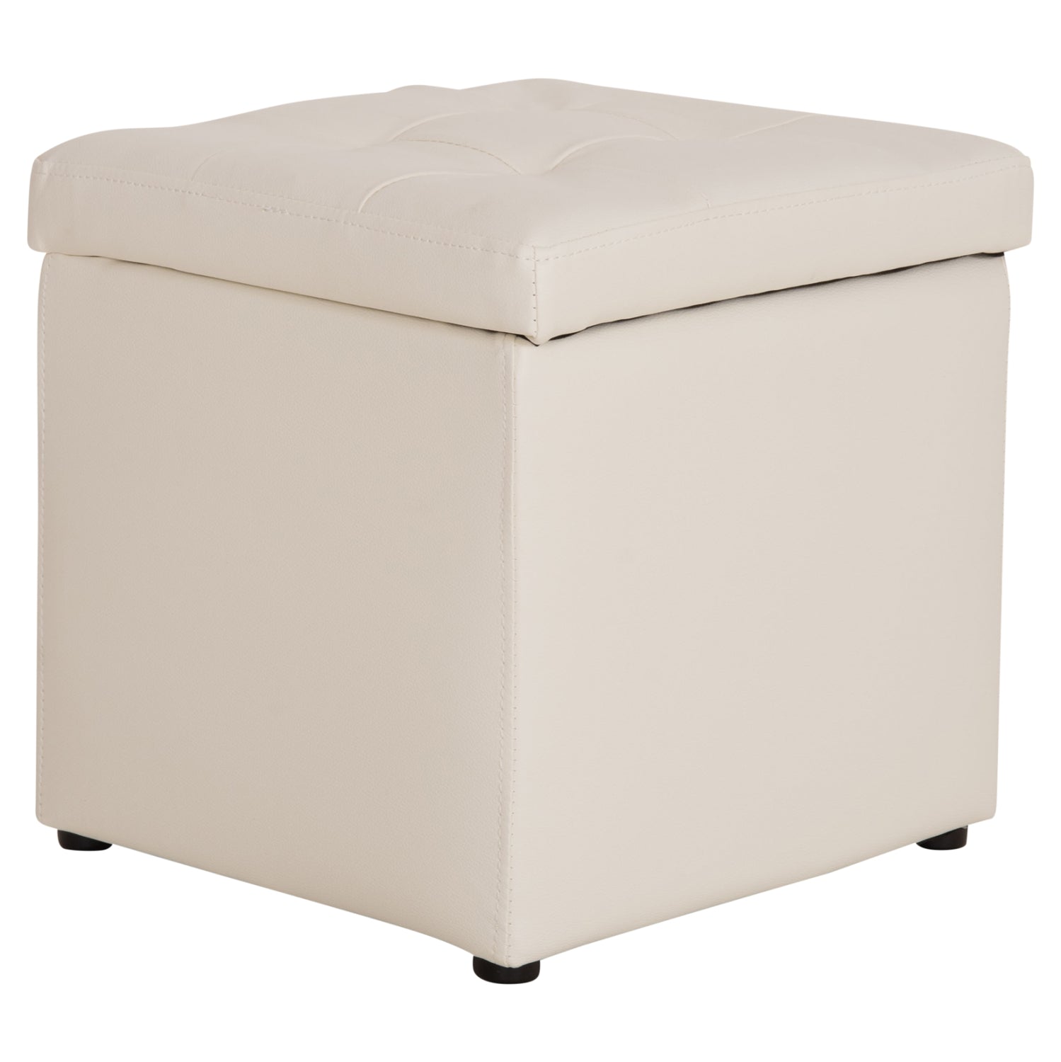 Стол PRO CUBE PU с място за съхранение - бял 38x38x36.5Hсм