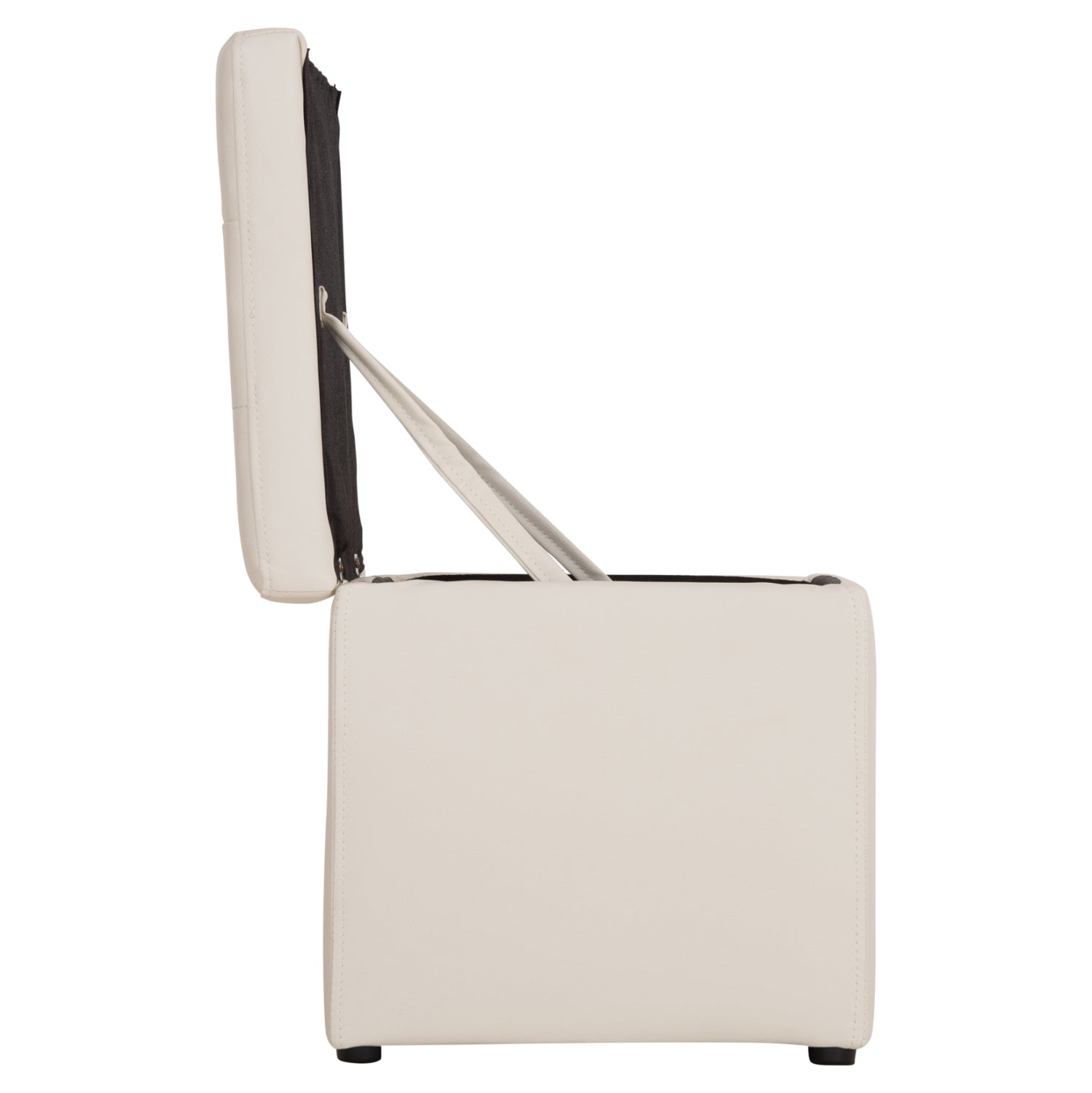 Стол PRO CUBE PU с място за съхранение - бял 38x38x36.5Hсм