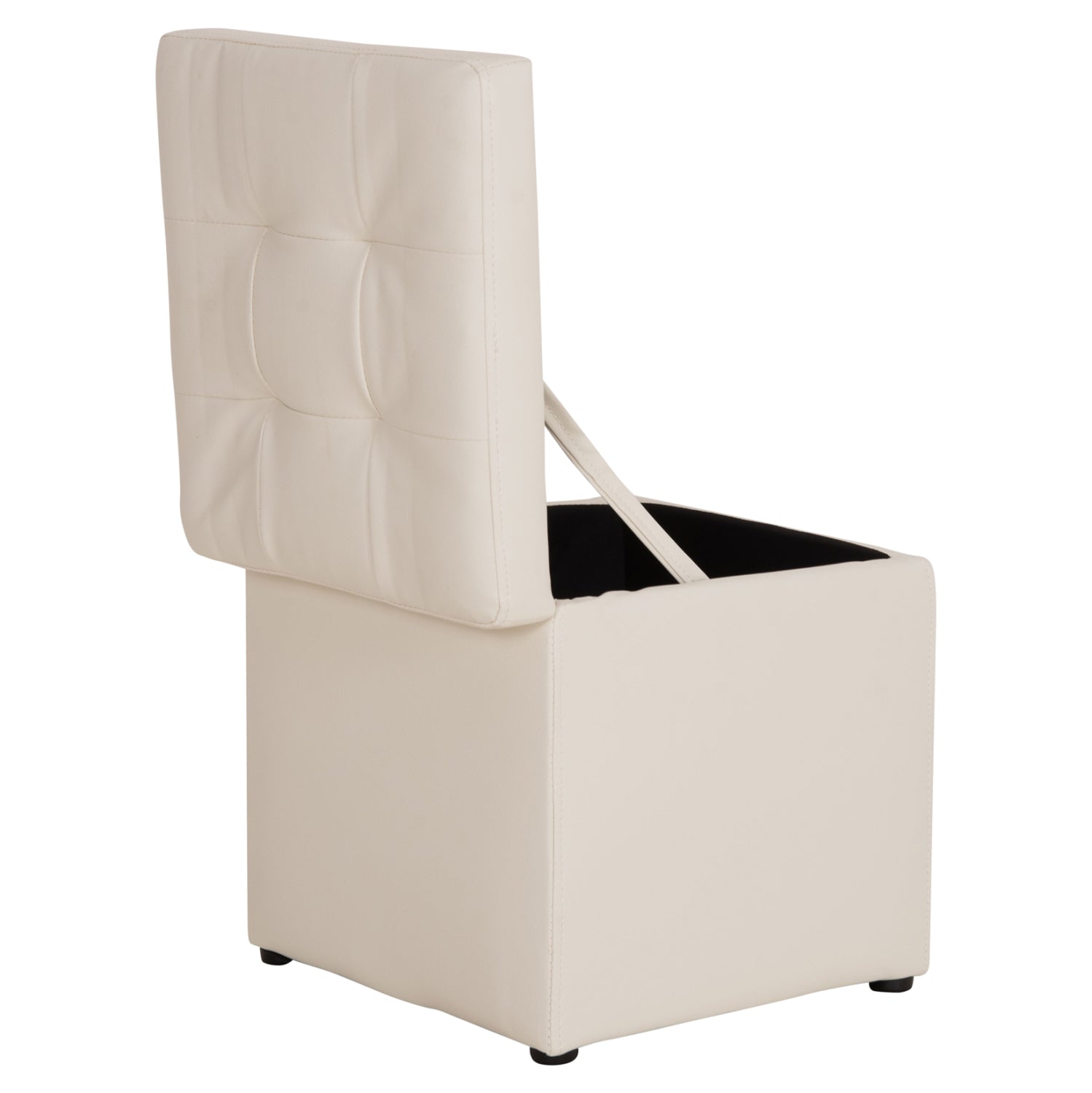 Стол PRO CUBE PU с място за съхранение - бял 38x38x36.5Hсм