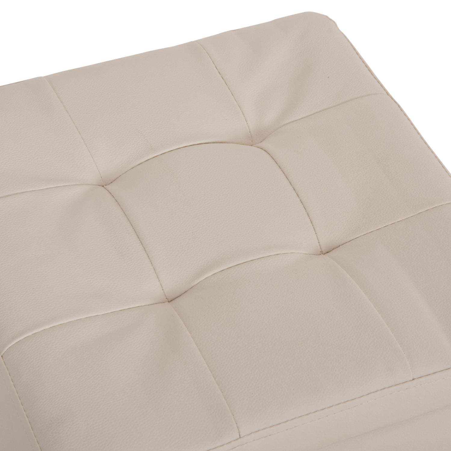 Стол PRO CUBE PU с място за съхранение - бял 38x38x36.5Hсм
