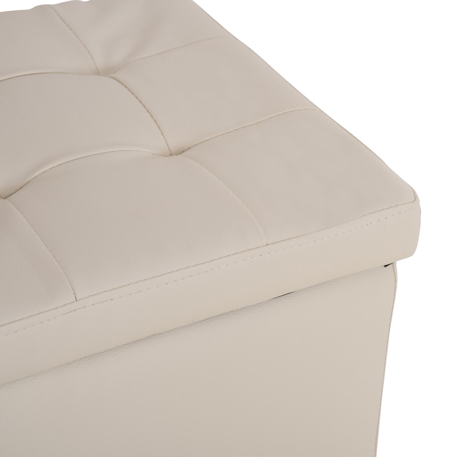 Стол PRO CUBE PU с място за съхранение - бял 38x38x36.5Hсм
