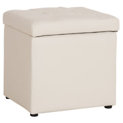 Стол PRO CUBE PU с място за съхранение - бял 38x38x36.5Hсм