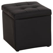 Стол PU с място за съхранение черен куб 38x38x36.5Hсм