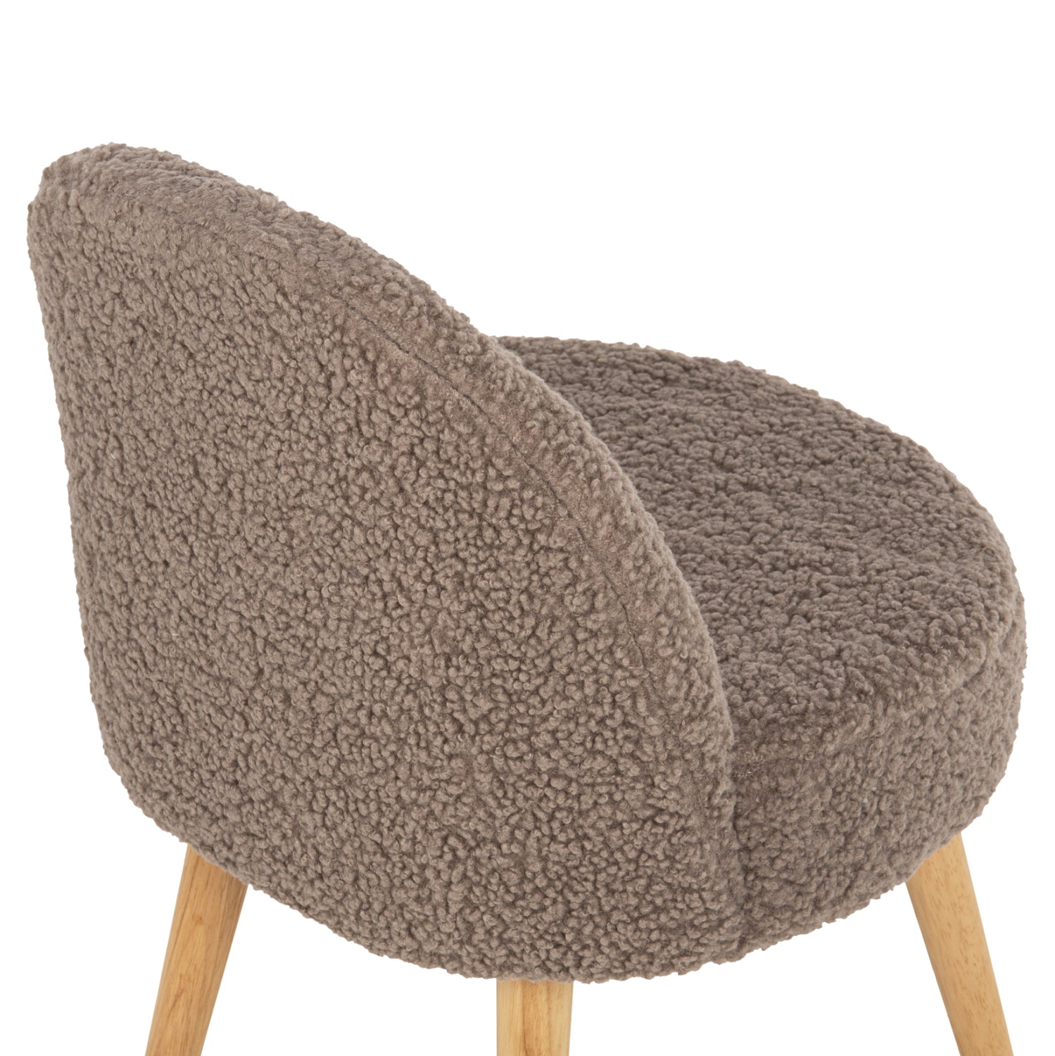 СТОЛ YASMINE С НИСКА ОБЛЕГАЛКА - ПЛАТ BOUCLE СВЕТЛО КАФЯВ ЦВЯТ 47x46x64,5Hсм.
