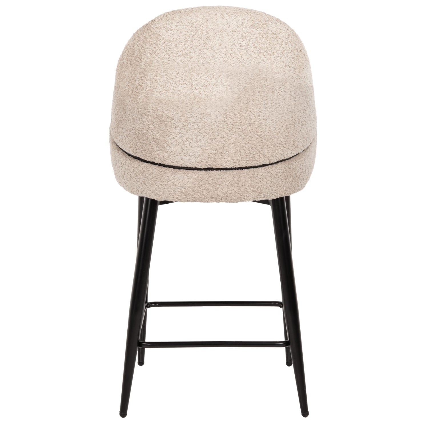 Бар стол средна височина с плат BOUCLE в екрю, метални крака 55x62x105H cm.
