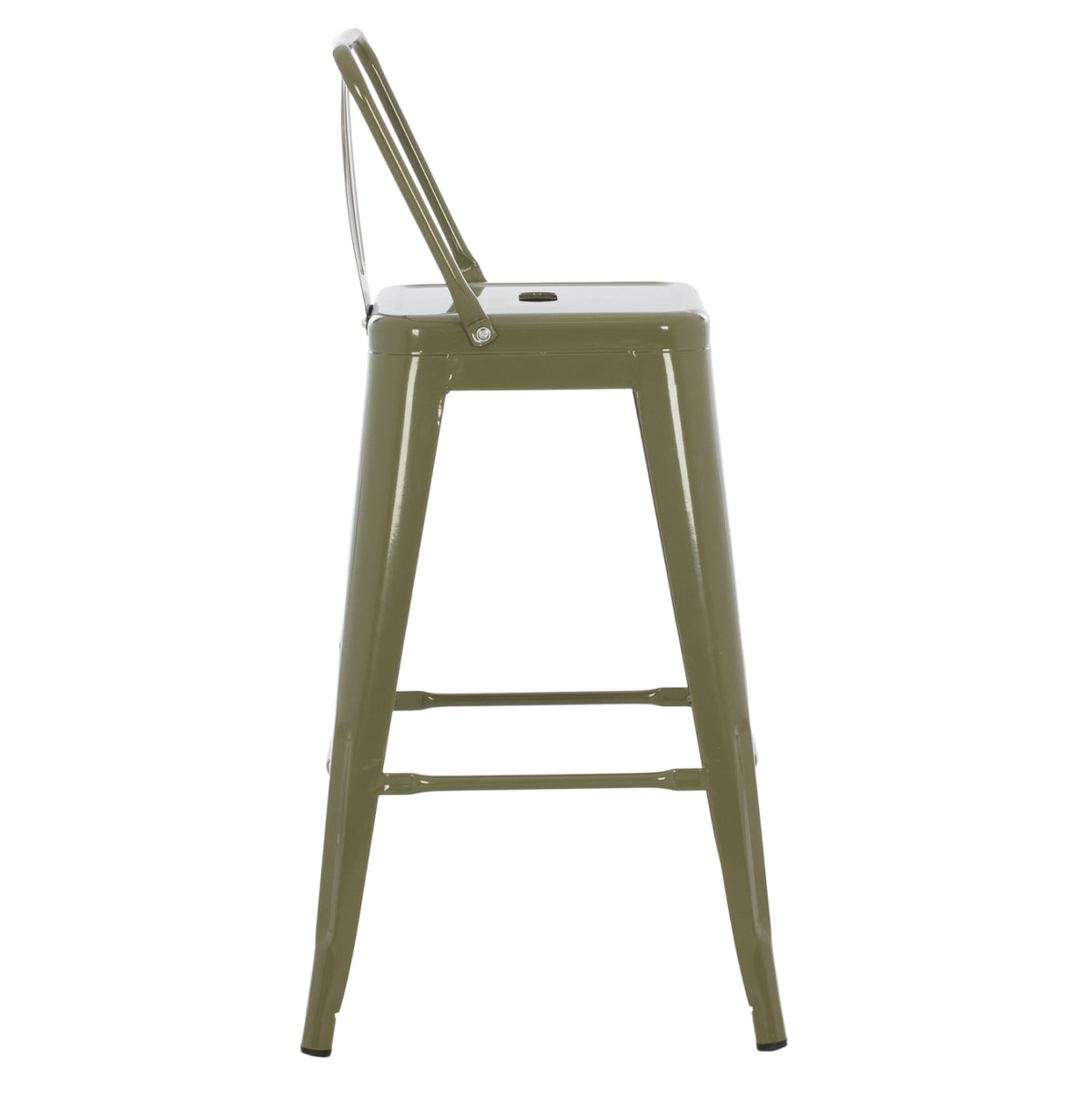 Метално столче MELITA със средна височина в тъмнозелен цвят Dark Olive Green 42x42x98см.