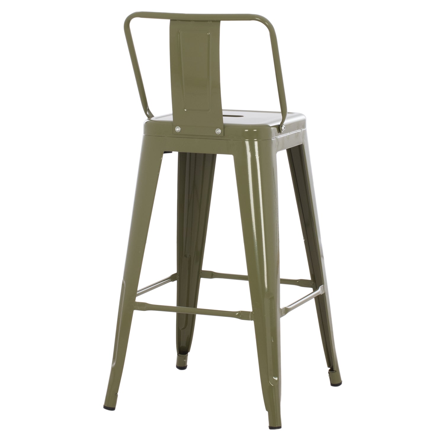 Метално столче MELITA със средна височина в тъмнозелен цвят Dark Olive Green 42x42x98см.
