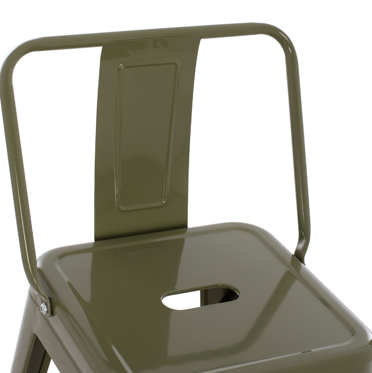 Метално столче MELITA със средна височина в тъмнозелен цвят Dark Olive Green 42x42x98см.