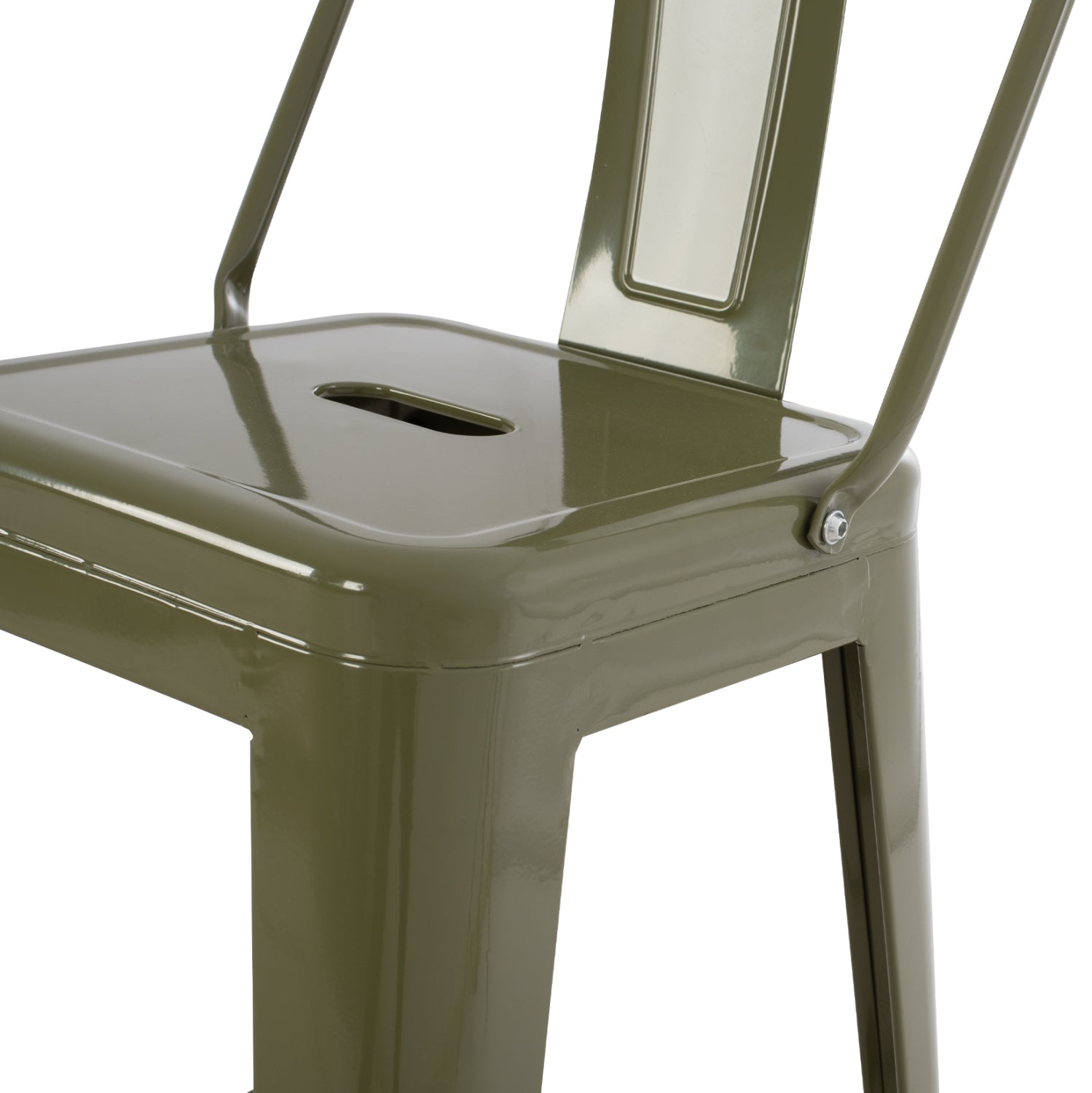 Метално столче MELITA със средна височина в тъмнозелен цвят Dark Olive Green 42x42x98см.
