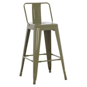 Метално столче MELITA със средна височина в тъмнозелен цвят Dark Olive Green 42x42x98см.