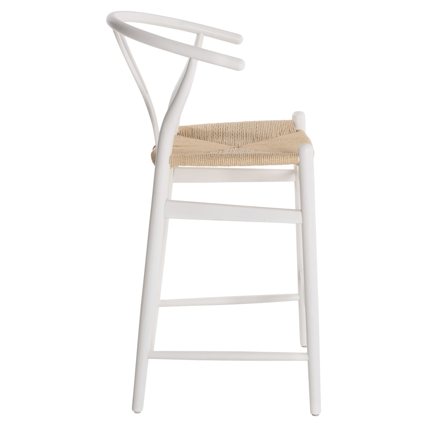 Бар стол Brave бук с полукръгла облегалка Wishbone 48x53x100H cm.