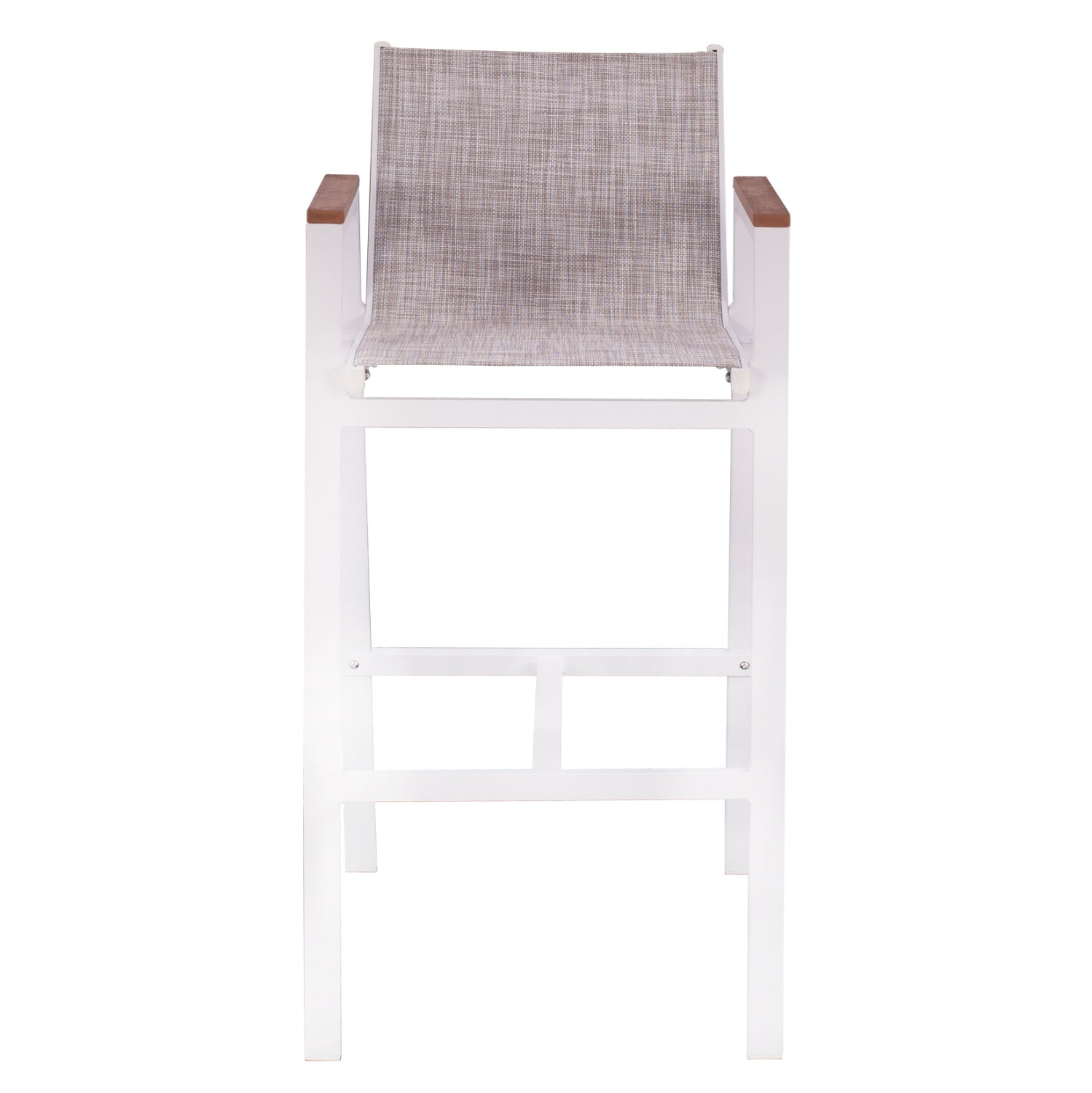 Алуминиев бар стол бял с полиуд 52x58x108 см
